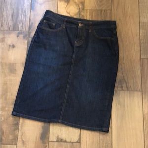Jean skirt denim pencil skirt Garnet Hill 10